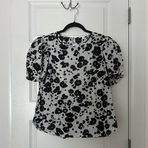 Worthington | Size S | Linen | black and white | floral